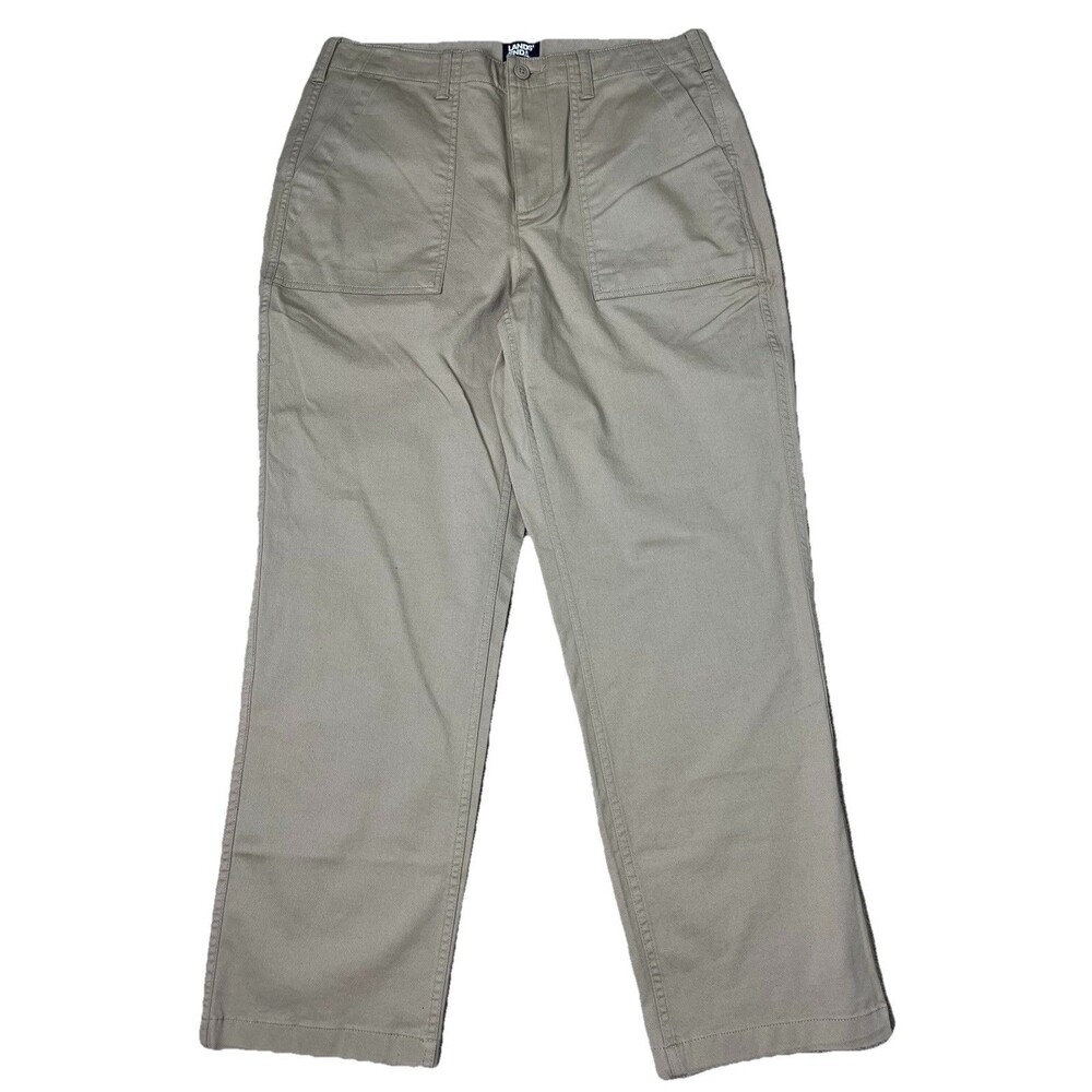 NWOT Lands’ End Women’s Khaki Utility Pants Size 14 34x29 Front Patch Pockets